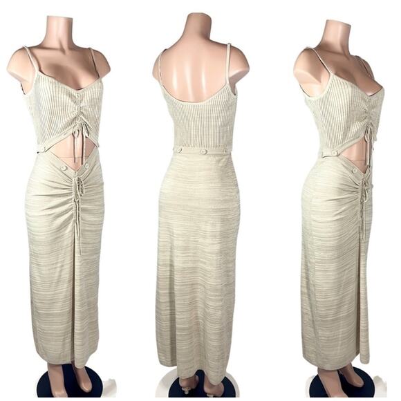 Christopher Esber Ruched Disconnect Cami Maxi Dress SZ L $700 - Picture 7 of 9